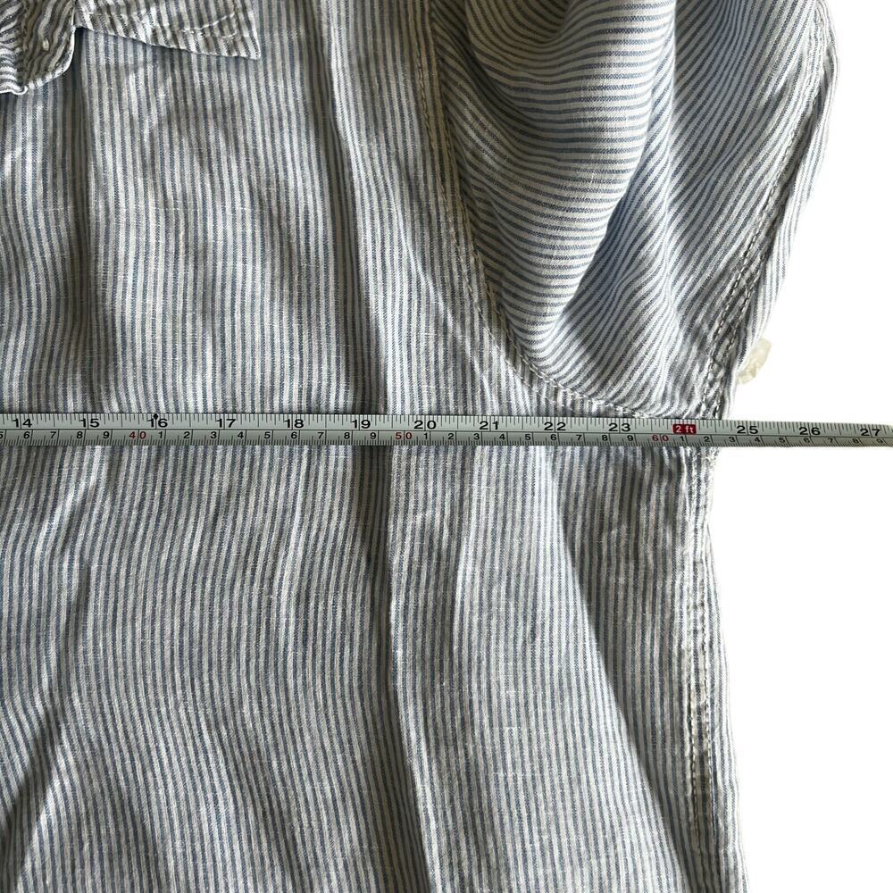 H&M B'B Women's Coastal 100% Linen Striped Tunic Top Blue White Size‎ US 18 - Picture 9 of 11